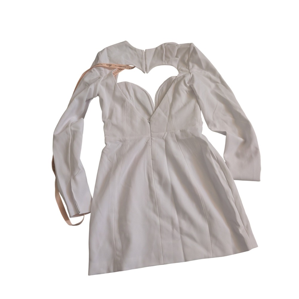 Oh Polly Adelia White Heart Cut Out Bodycon Mini Dress Bridal US 4 NEW going out - Picture 10 of 10